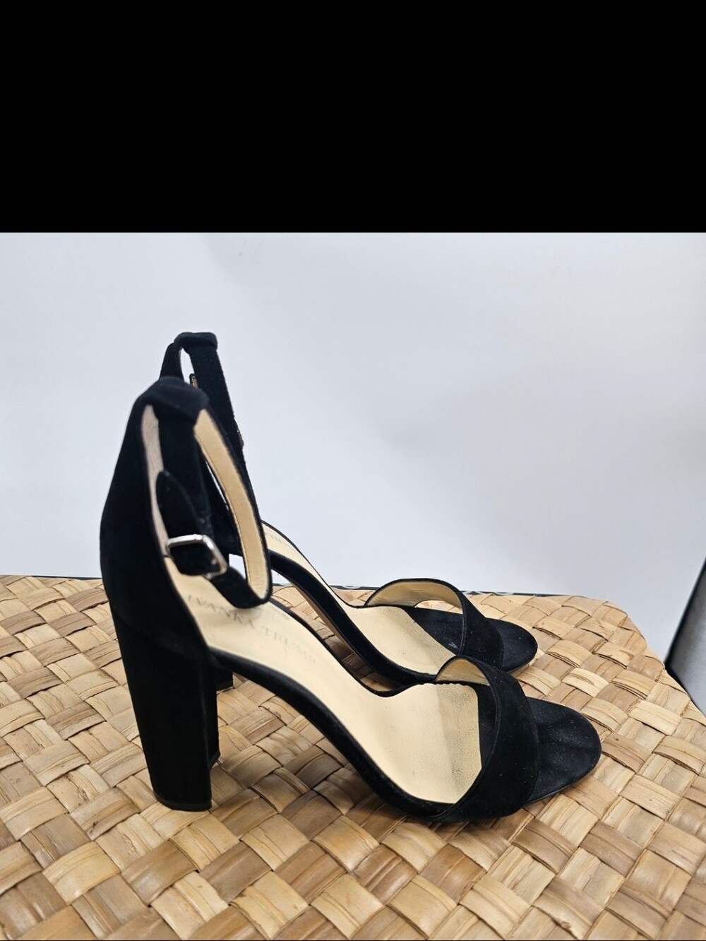 Ivanka Trump Emalyn Black Heel Ankle-Strap Dress Sandal Size 9.5